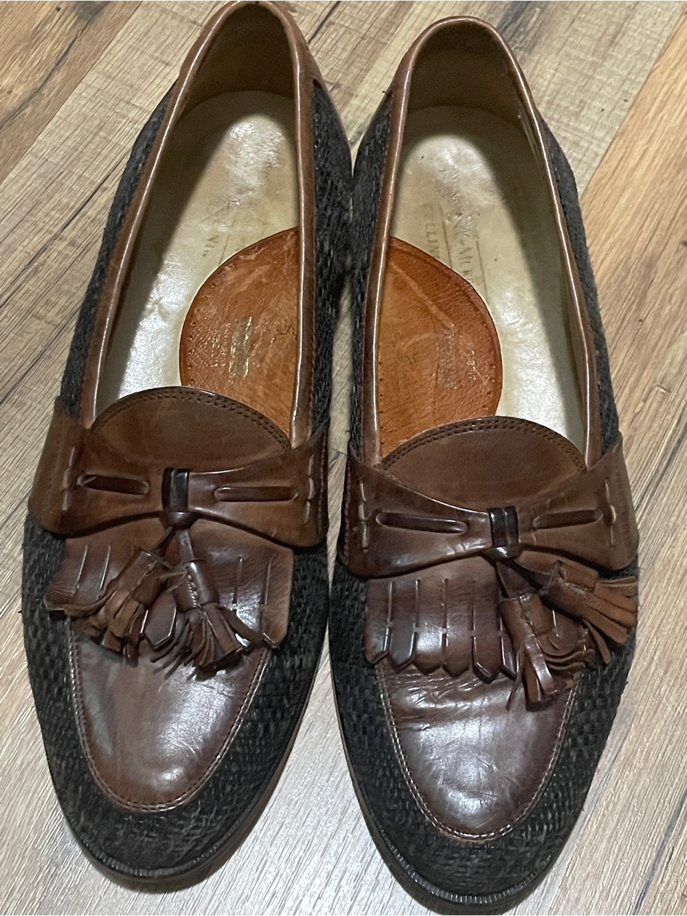 Johnston Murphy Men Woven Fabric Leather Kiltie Tassel Loafer Dress Shoe 8.5M